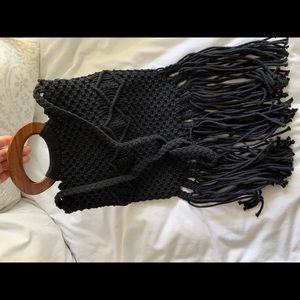 Black Macrame Handbag